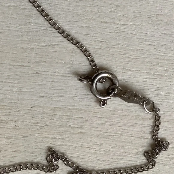 Libra Zodiac dainty pendant charm necklace New vintage STER silver - Picture 11 of 15